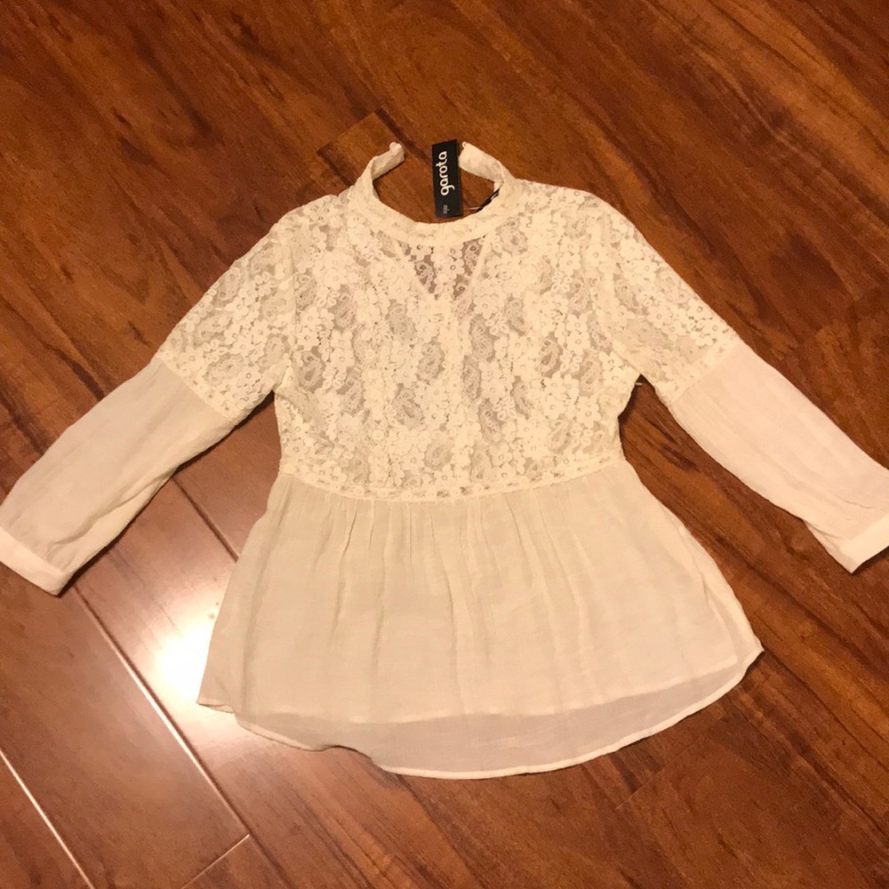 White Lacey top